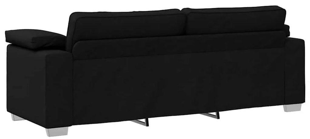 vidaXL Καναπές με μαξιλάρι Μαύρο 219 x 77 x 82 εκ ύφασμα