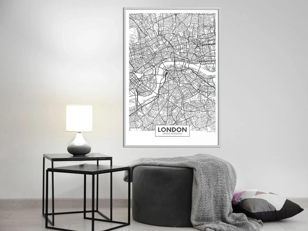 Αφίσα - City Map: London - 20x30 - Χρυσό - Χωρίς πασπαρτού