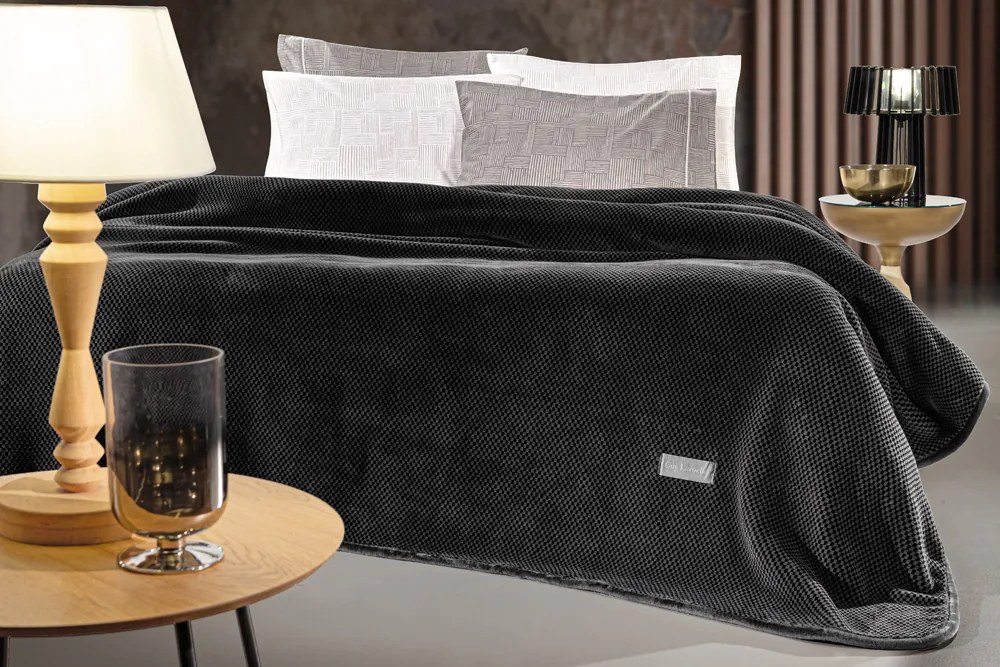 Κουβέρτα Ultrasoft Ζακάρ Υπέρδιπλη 220x240εκ. Cheval Anthracite Guy Laroche