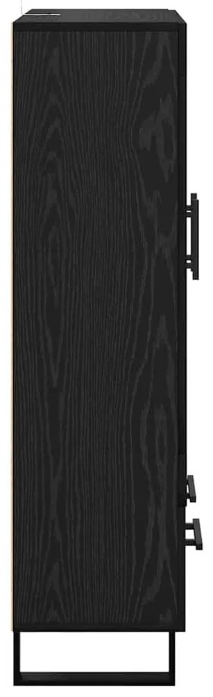 vidaXL Highboard Μαύρη Οξυά 69,5 x 31 x 115 εκ. Επεξεργασμένο ξύλο