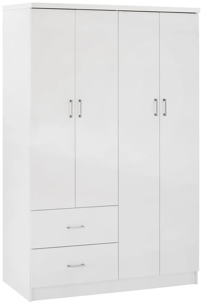 Ντουλάπα BLAKELY Τετράφυλλη με 2 Συρτάρια Λευκή 120x42,5x180,5 εκ. 120x42.5x180.5 εκ.