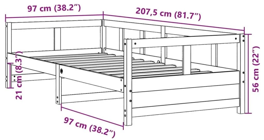 Καναπές Κρεβάτι με Στρώμα Λευκό 90x200 εκ. Μασίφ Ξύλο Πεύκου - Λευκό