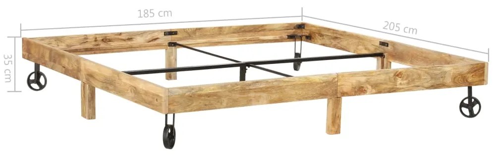 vidaXL Πλαίσιο Κρεβατιού 180 x 200 εκ. από Μασίφ Ξύλο Μάνγκο