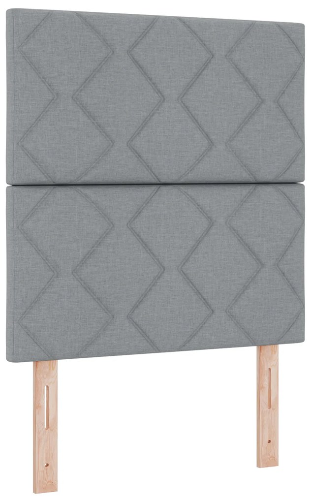 vidaXL Box Spring Bed με Στρώμα Ανοιχτό Γκρι 80x200 cm Ύφασμα