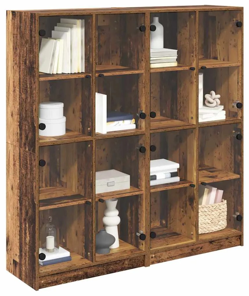 vidaXL Highboard 2 pcs Παλιό Ξύλο 68 x 37 x 142 εκ Επεξεργασμένο ξύλο