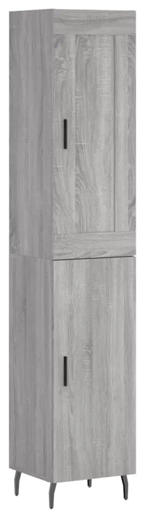 vidaXL Μπουφές Sonoma Γκρι 34,5 x 34 x 180 εκ. από Επεξεργασμένο Ξύλο