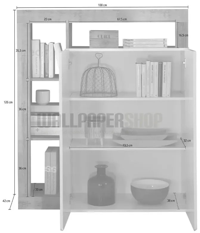 ΜΠΟΥΦΕΣ ΞΥΛΟ ΑΚΑΚΙΑΣ ΚΑΦΕ 145x87x45