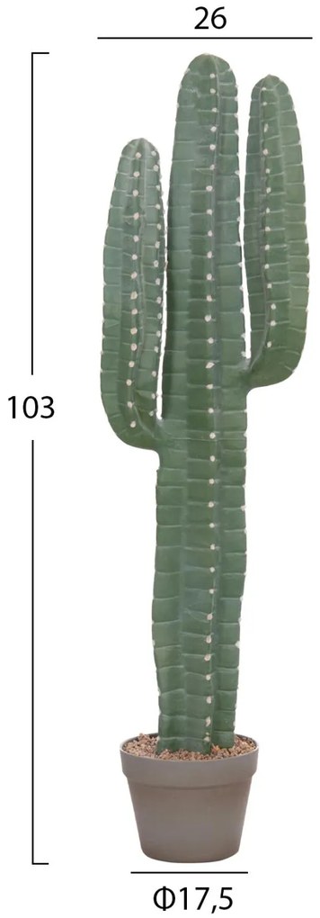 Διακοσμητικό Συνθετικό Φυτό ΚΑΚΤΟΣ C4742 με γλάστρα 17,5x26x103Υεκ. 17.5x26x103 εκ.