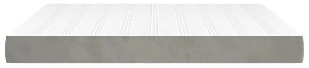 vidaXL Στρώμα με Pocket Springs Ανοιχτό Γκρι 160x200x20 εκ. Βελούδινο