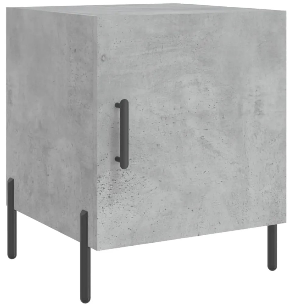 vidaXL Κομοδίνα 2 τεμ. Γκρι Σκυροδέμ. 40 x 40 x 50 από Επεξεργ. Ξύλο