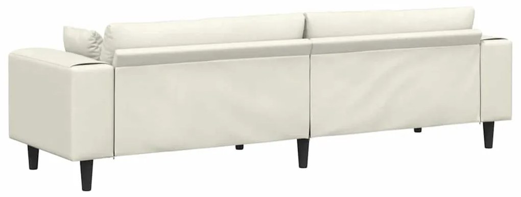 vidaXL Καναπές με μαξιλάρι Κρεμ 250 x 77 x 76 εκ. Βελούδο
