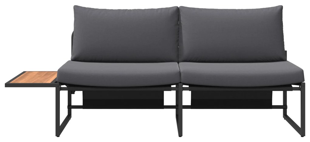 vidaXL Καναπές Κήπου με μαξιλάρι Καφέ 200.5 x 70 x 85.5εκ Μέταλλο