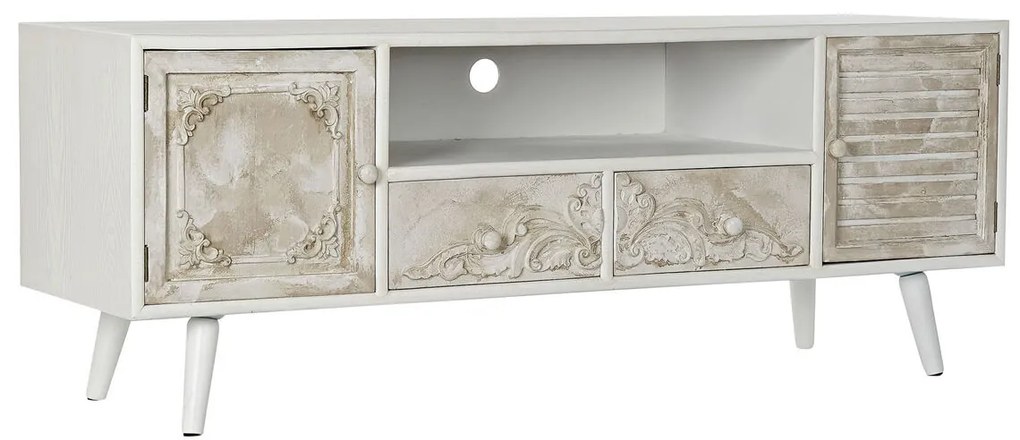 Τηλεόραση DKD Home Decor Λευκό Μπεζ 136 x 40,5 x 52 cm