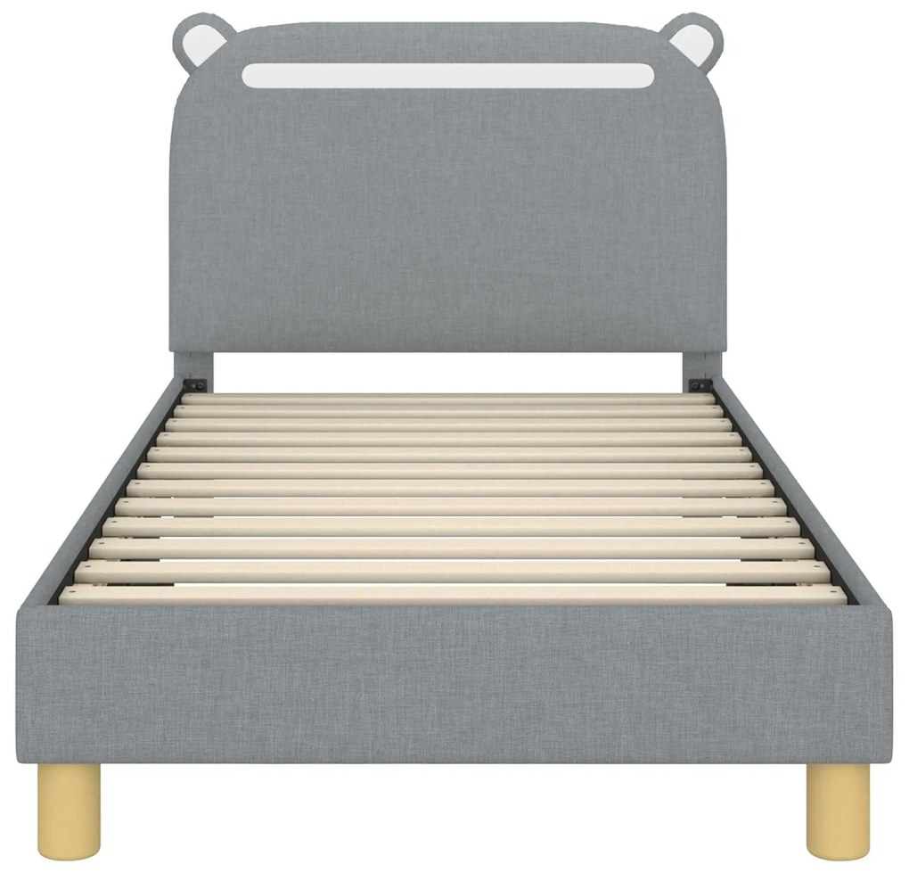 vidaXL Κρεβάτι Παιδικής Κρεβατοκάμαρας με Κεφαλάκι Ανοιχτό γκρι