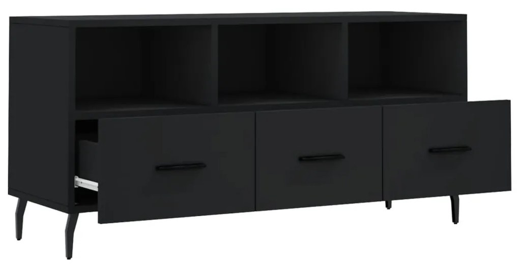 vidaXL Έπιπλο Τηλεόρασης Μαύρο 102 x 36 x 50 εκ. από Επεξεργ. Ξύλο
