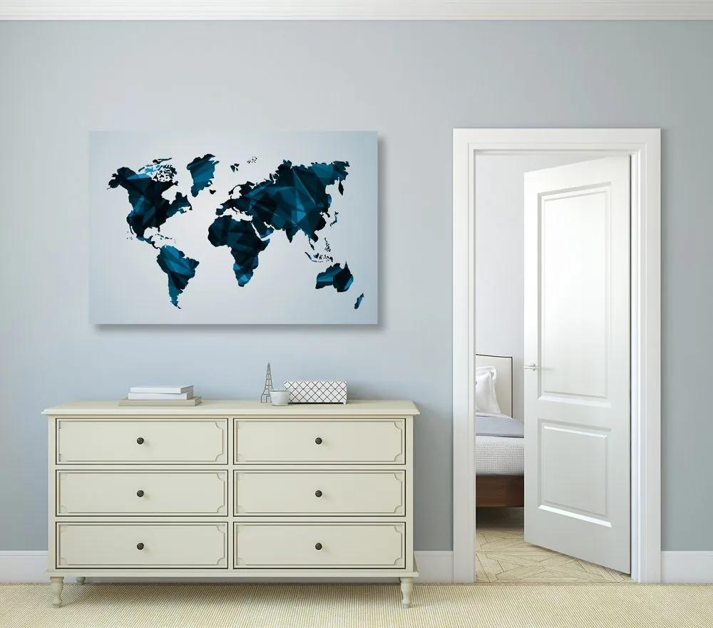 Εικόνα στον παγκόσμιο χάρτη φελλού σε διανυσματικό γραφικό σχέδιο - 90x60  wooden