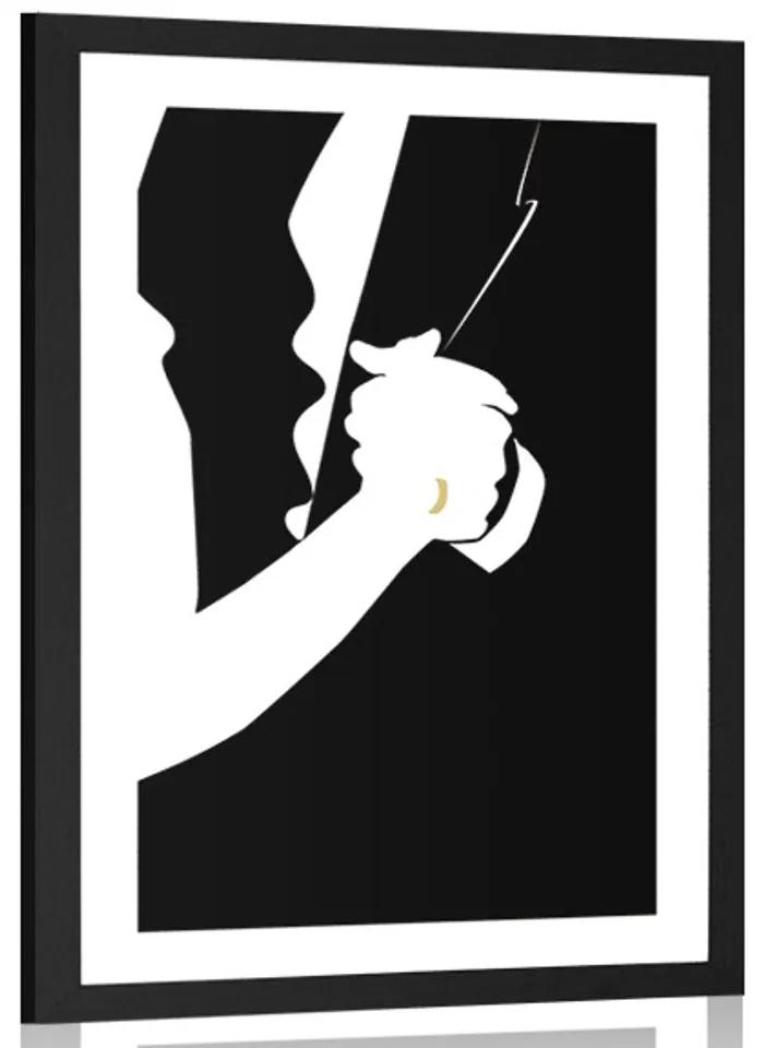 Αφίσα με πασπαρτού Επισφράγιση της αγάπης - 20x30 silver