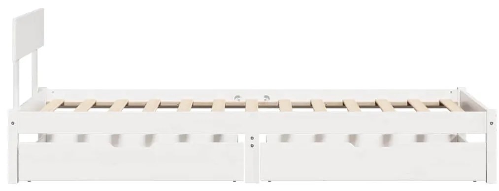 vidaXL Σκελετός Κρεβατιού Χωρίς Στρώμα Λευκό 100x200 εκ. Μασίφ Πεύκο