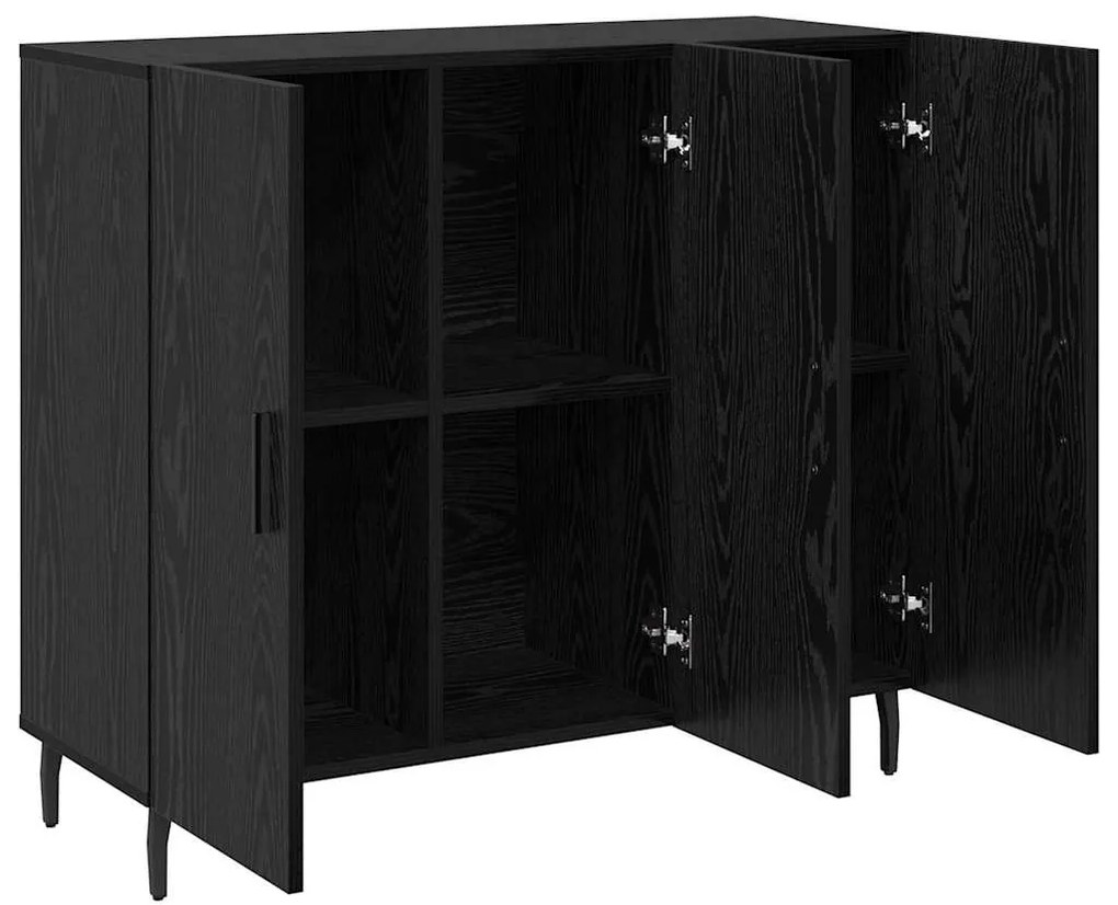 vidaXL Πλαϊνό γραφείο Μαύρο 90 x 34 x 80 εκ. Επεξεργασμένο ξύλο