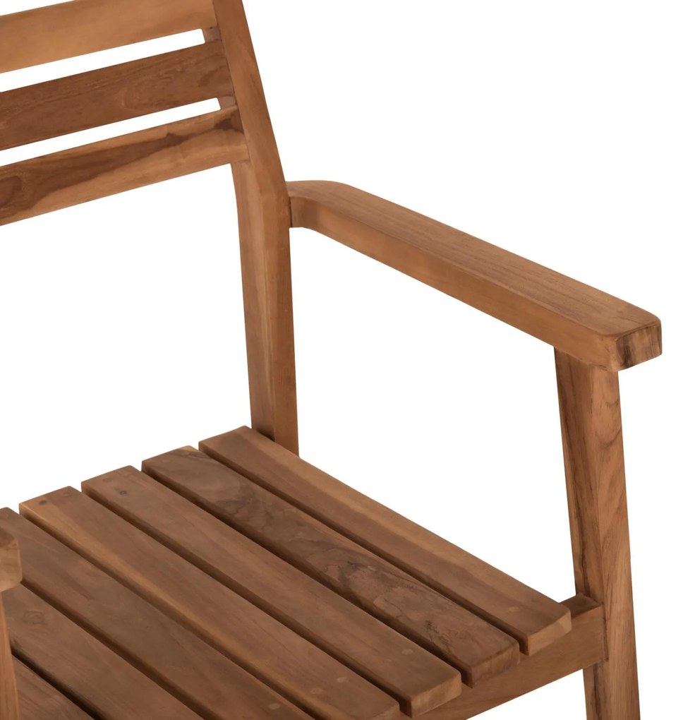 Καρέκλα-Πολυθρόνα ERIETTA Στοιβαζόμενη Ξύλο Teak σε Φυσικό χρώμα 60x54x87Yεκ. 60x54x87 εκ.