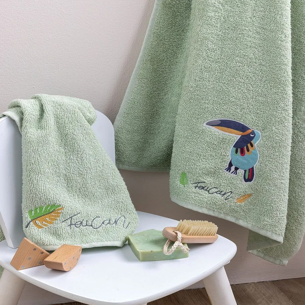 Πετσέτες Παιδικές Tucan (Σετ 2τμχ) Green Palamaiki Towels Set 70x140cm 100% Βαμβάκι