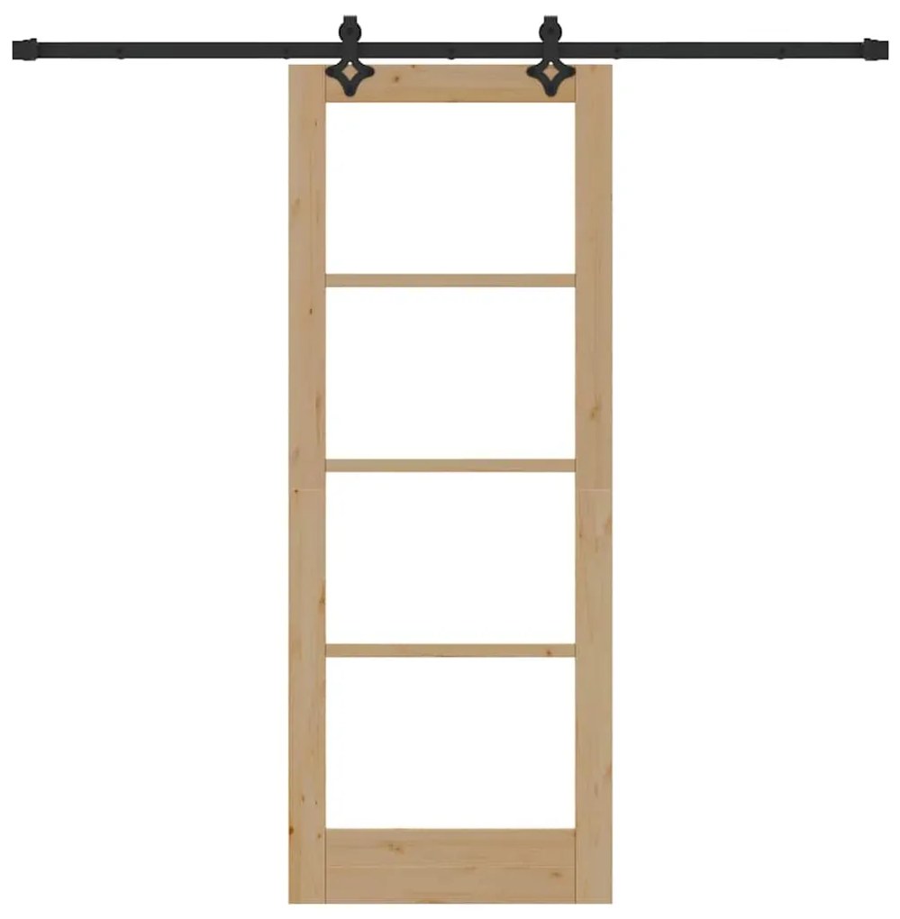 vidaXL Συρόμενη Πόρτα με Σετ Υλικών 78x202 εκ. Μασίφ Ξύλο Πεύκου