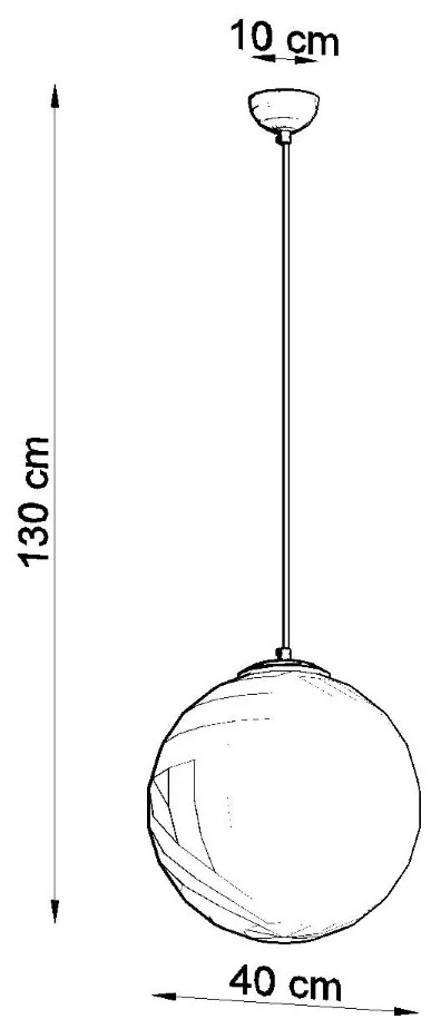 Sollux Κρεμαστό φωτιστικό Ugo 1,χάλυβας, γυαλί,1xE27/60w