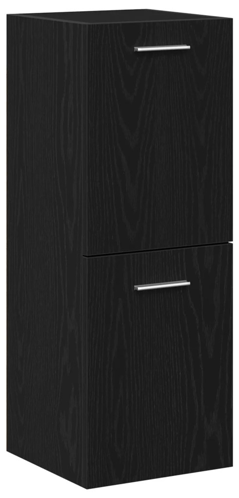 vidaXL Ντουλάπι Τοίχου Μπάνιου Μαύρη Δρυς 30x30x80 εκ, Κατασκευασμένο από Ξύλο