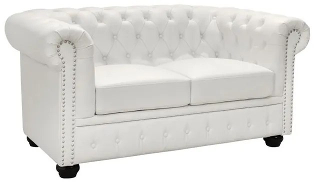 ΚΑΝΑΠΕΣ 2ΘΕΣΙΟΣ T.CHESTERFIELD HM3010.02 ΤΕΧΝΟΔΕΡΜΑ ΛΕΥΚΟ ΜΑΤ 155x90x73 εκ.