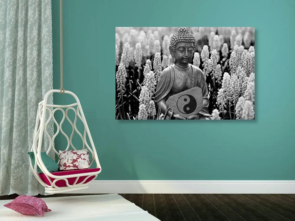 Εικόνα του Βούδα γιν και γιανγκ σε ασπρόμαυρο - 120x80