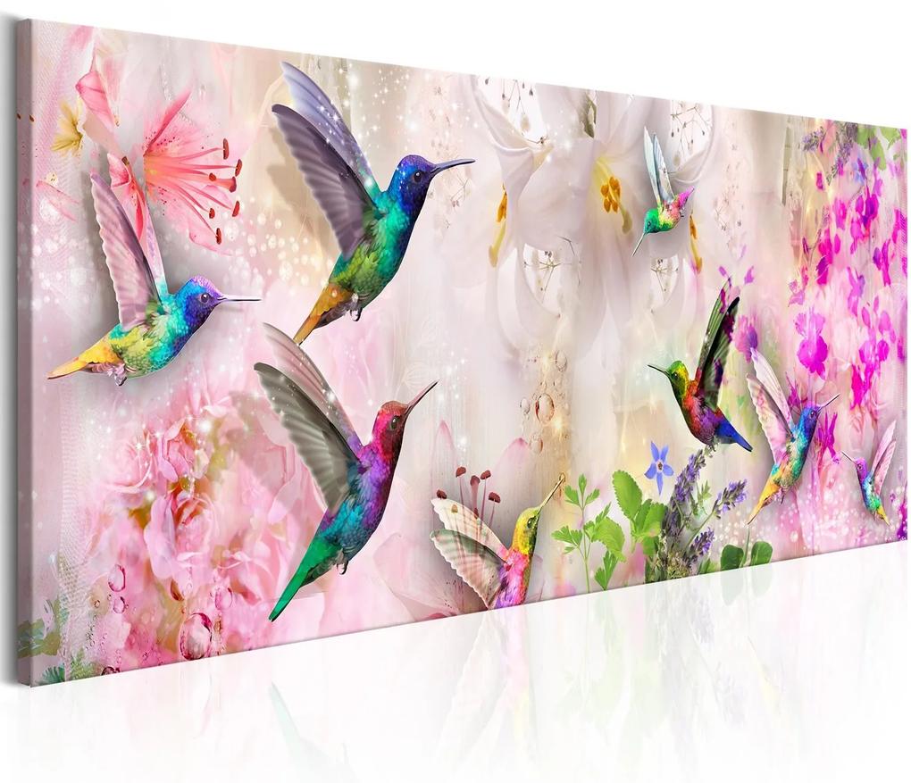Πίνακας - Colourful Hummingbirds (1 Part) Narrow 120x40