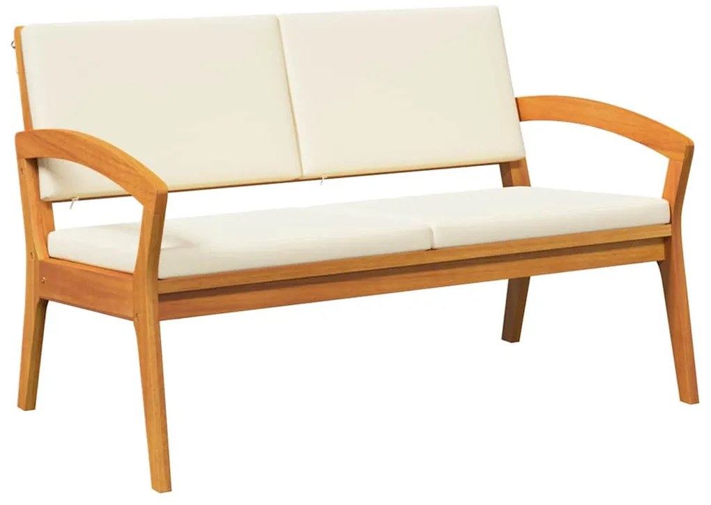 vidaXL Παγκάκι κήπου με μαξιλάρι Καφέ Μασίφ ξύλο ακακίας