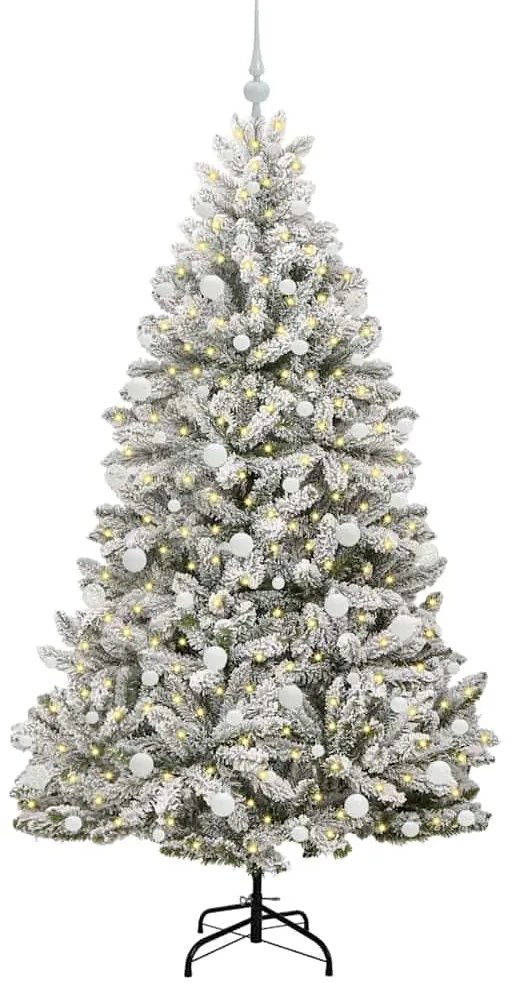 vidaXL Τεχνητό Χριστουγεννιάτικο Δέντρο Πράσινο και Λευκό 180 cm