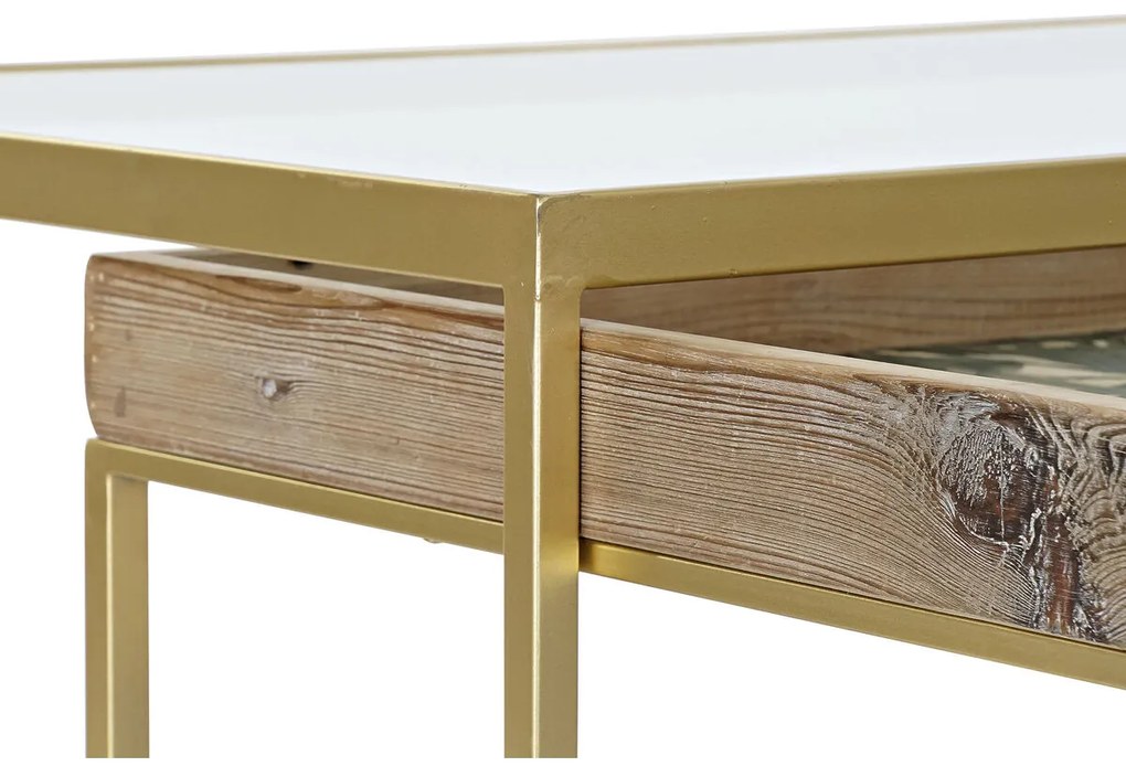 Τραπεζάκι Καφέ DKD Home Decor Χρυσό Φυσικό 90 x 60 x 45 cm