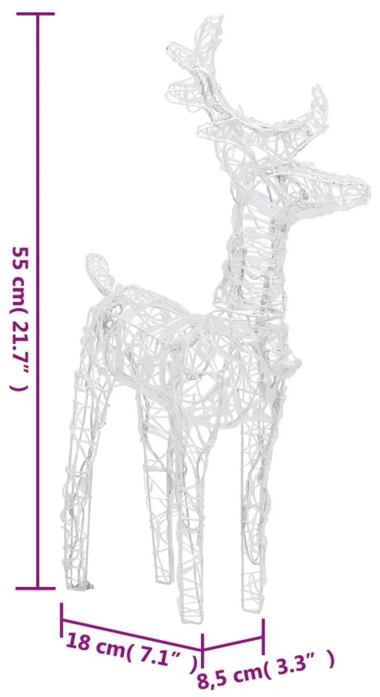 vidaXL Χριστουγεννιάτικοι Τάρανδοι 6 τεμ. 240 LED Πολύχρωμοι Ακρυλικοί