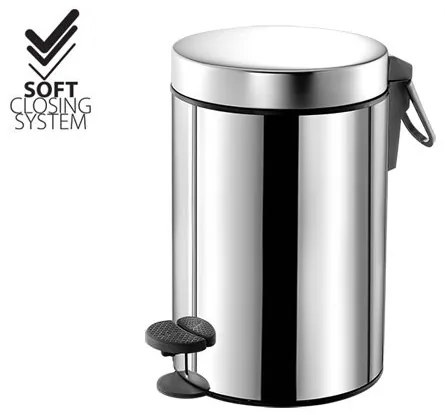 Χαρτοδοχείο 3lt Χρωμέ soft closιng system Sanco Waste Receptacle 90689-Α90