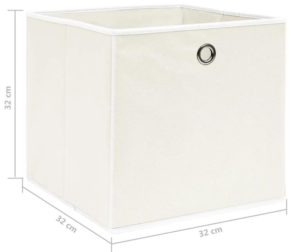 Κουτιά Αποθήκευσης 10 τεμ. Λευκά 32 x 32 x 32 εκ. Υφασμάτινα - Λευκό