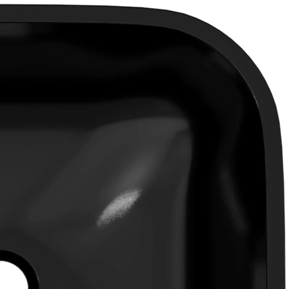 vidaXL Νιπτήρας Μαύρος 42 x 42 x 14 εκ. Γυάλινος