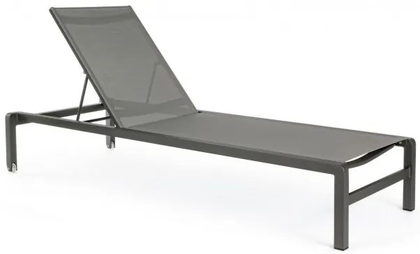 Ξαπλώστρα Konnor Μεταλλική Μαύρη 78x195x90εκ. - Γκρι