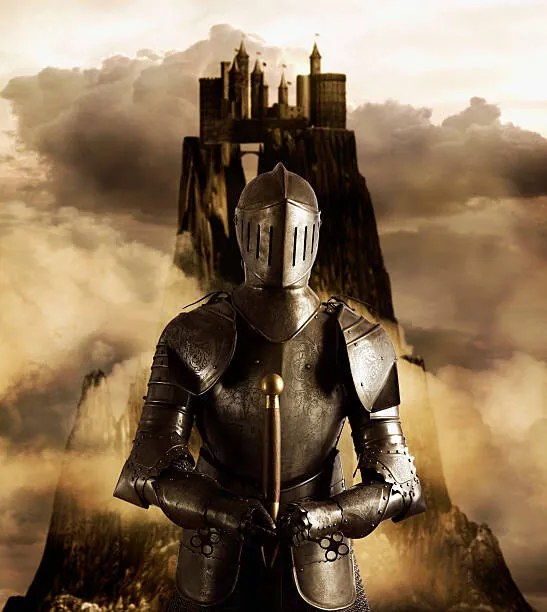 Εικονογράφηση Person in armor guarding castle, Colin Anderson Productions pty ltd