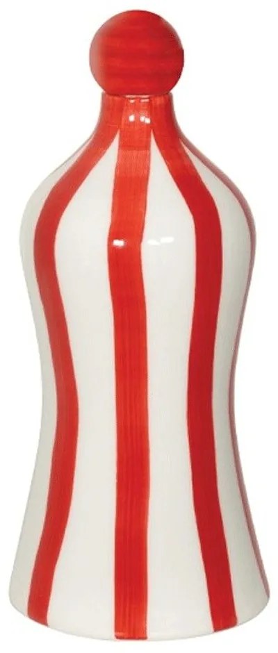 Διακοσμητικό Μπουκάλι Κεραμικό Lido RIG1502 11x26,4cm White-Red Zafferano Κεραμικό