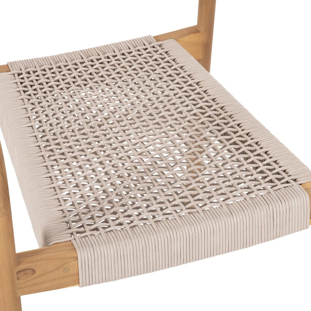 Πολυθρόνα OSLO Ξύλο Teak Φυσικό και Μπέζ Σχοινί 55x54x80Yεκ. 55x54x80 εκ.