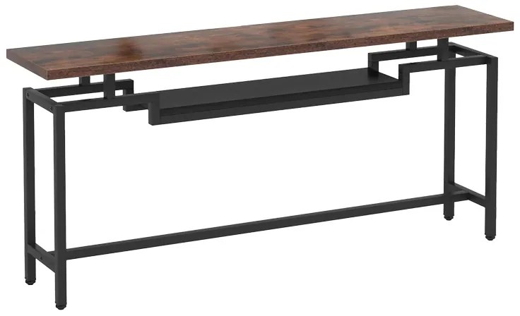 Κονσόλα Onole pakoworld σε καρυδί - μαύρο μέταλλο 180x35x82εκ
