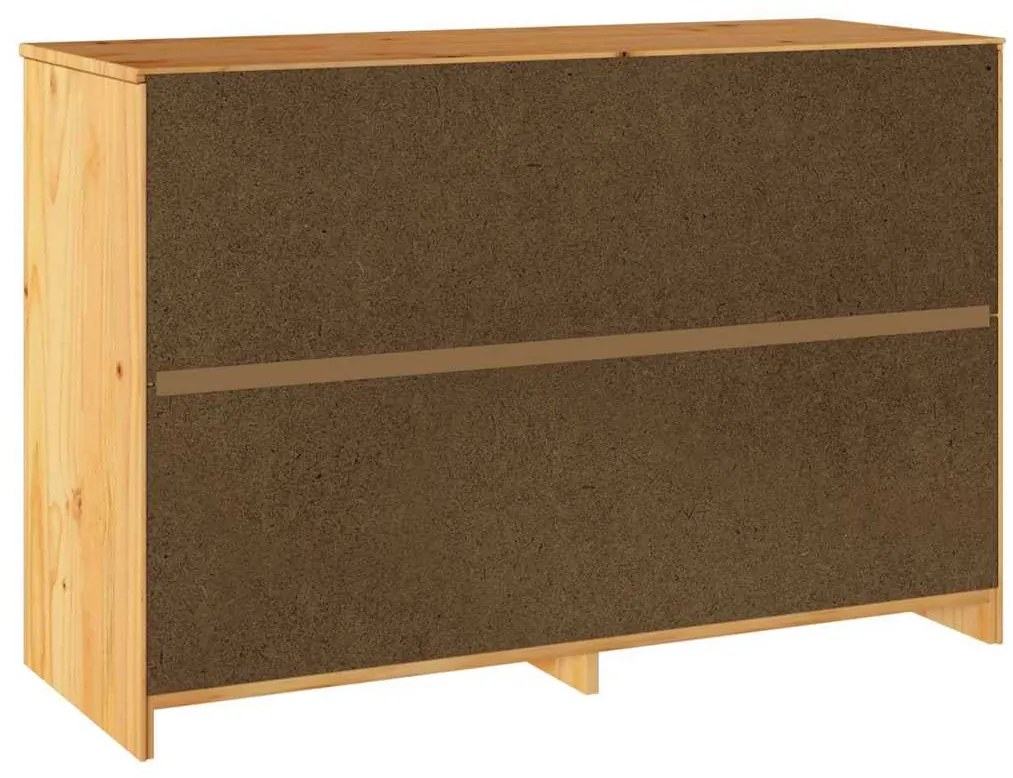 vidaXL Συρταριοθήκη με ράφι Καφέ 111 x 43 x 73.5 εκ. Μασίφ ξύλο πεύκου