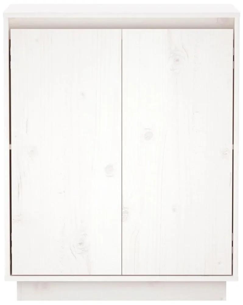Ντουλάπι Λευκό 60 x 34 x 75 εκ. από Μασίφ Ξύλο Πεύκου - Λευκό