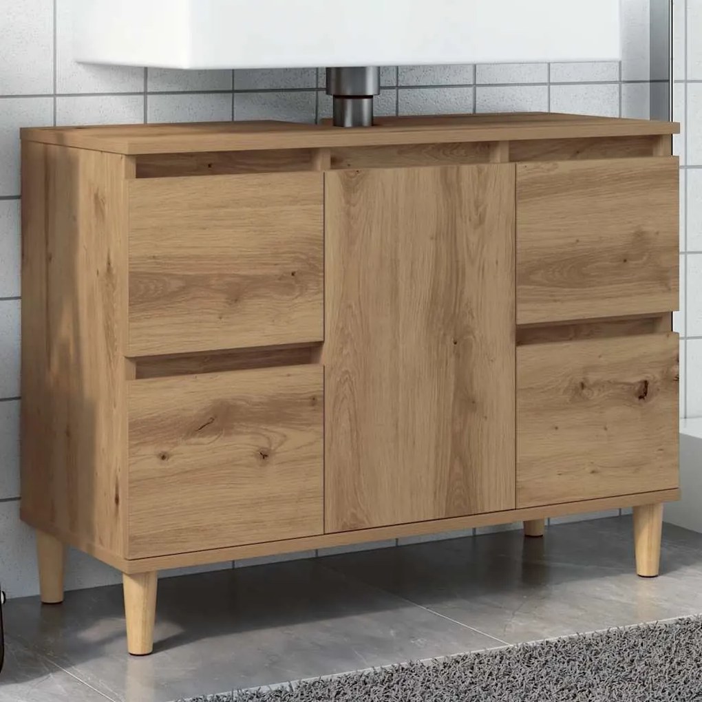 vidaXL Ντουλάπι Νιπτήρα τεχνίτης Δρυς 80 x 33 x 60 εκ.
