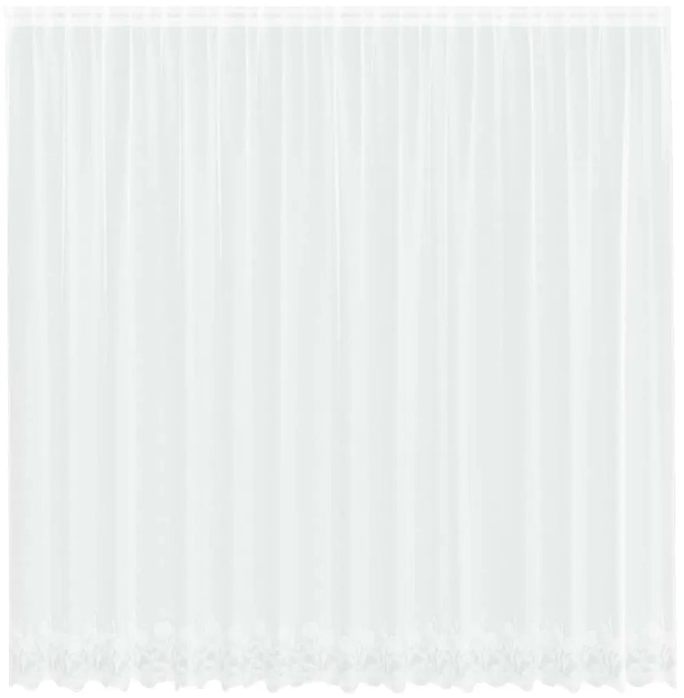 vidaXL Κουρτίνες με κουρτίνες Floral Λευκό 400 x 220 εκ. Πολυεστέρας