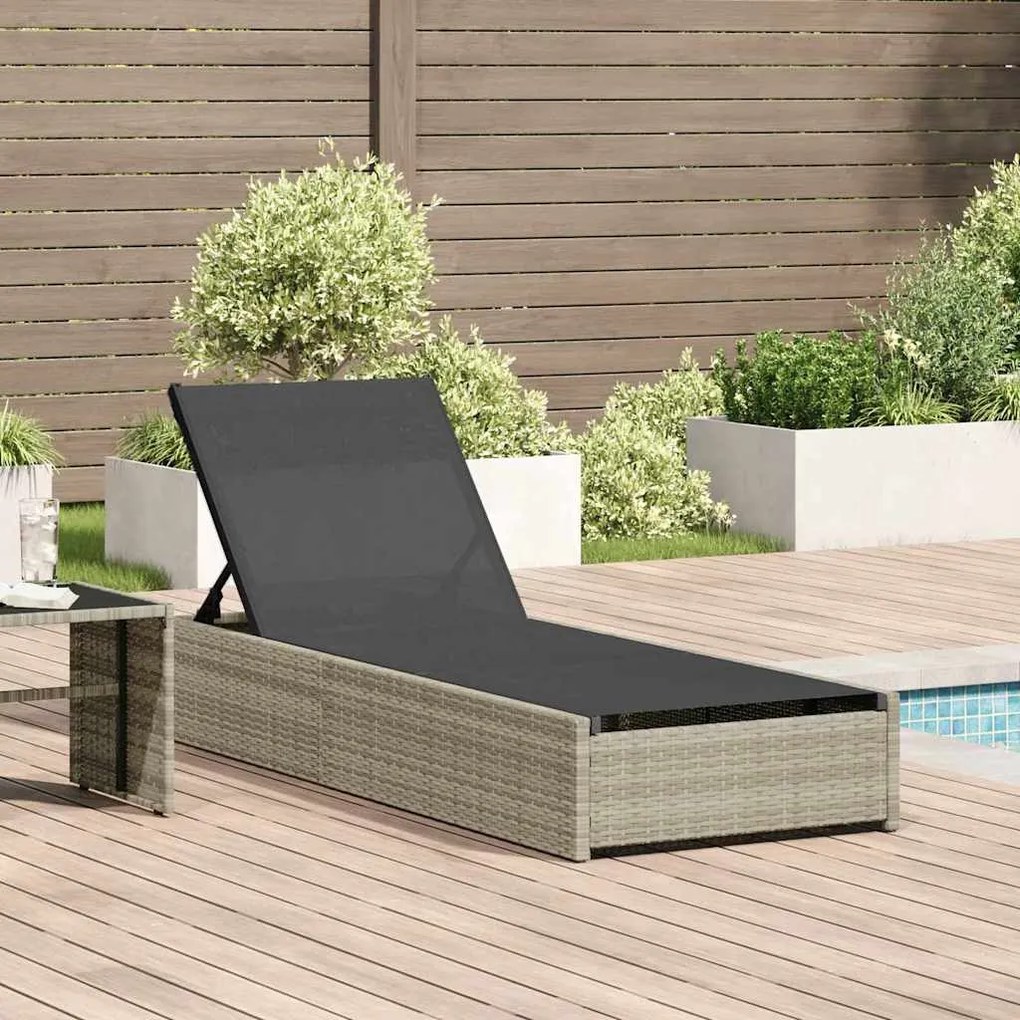 vidaXL Ξαπλώστρα Μπεζ 60 x 200 x 27 cm - Πολυ Ράτταν