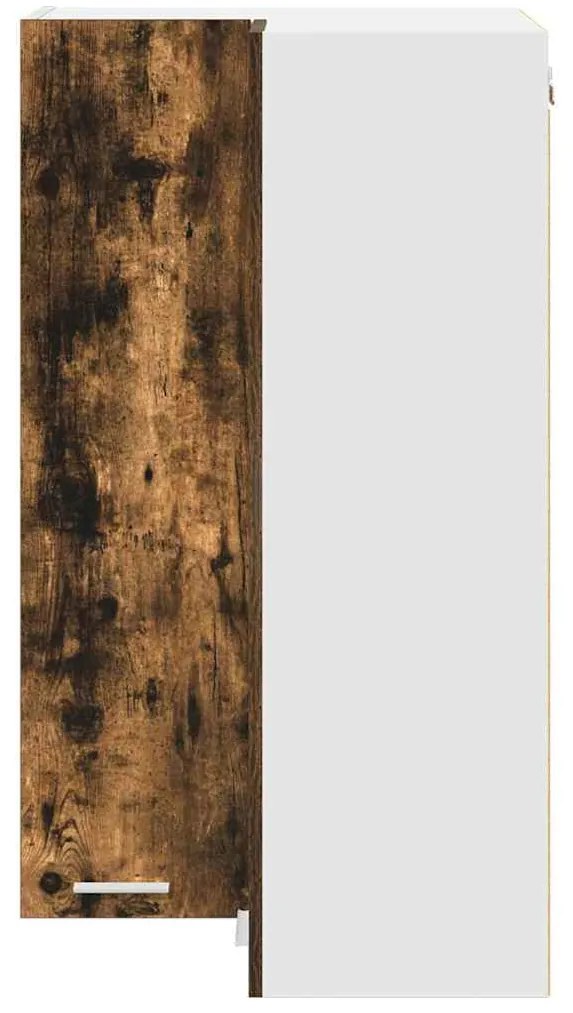 vidaXL Κρεμαστό ντουλάπι με αποθήκευση Riga Καπνιστός Δρυς και Λευκό