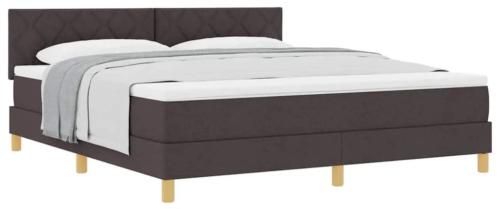vidaXL Κρεβάτι box spring με στρώμα Σκούρο Καφέ 180 x 200 cm ύφασμα